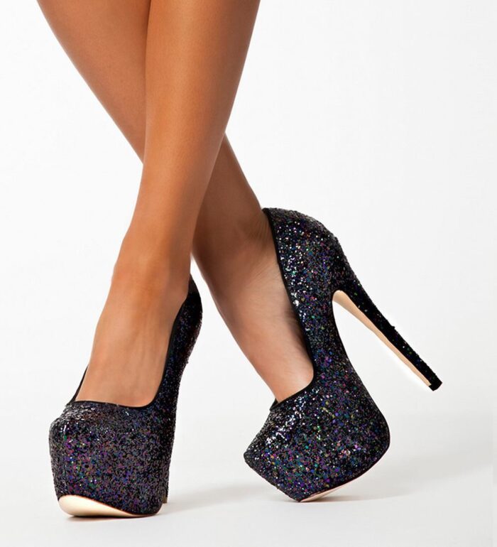 ⁦Glitter Platform Heels⁩ - الصورة ⁦3⁩